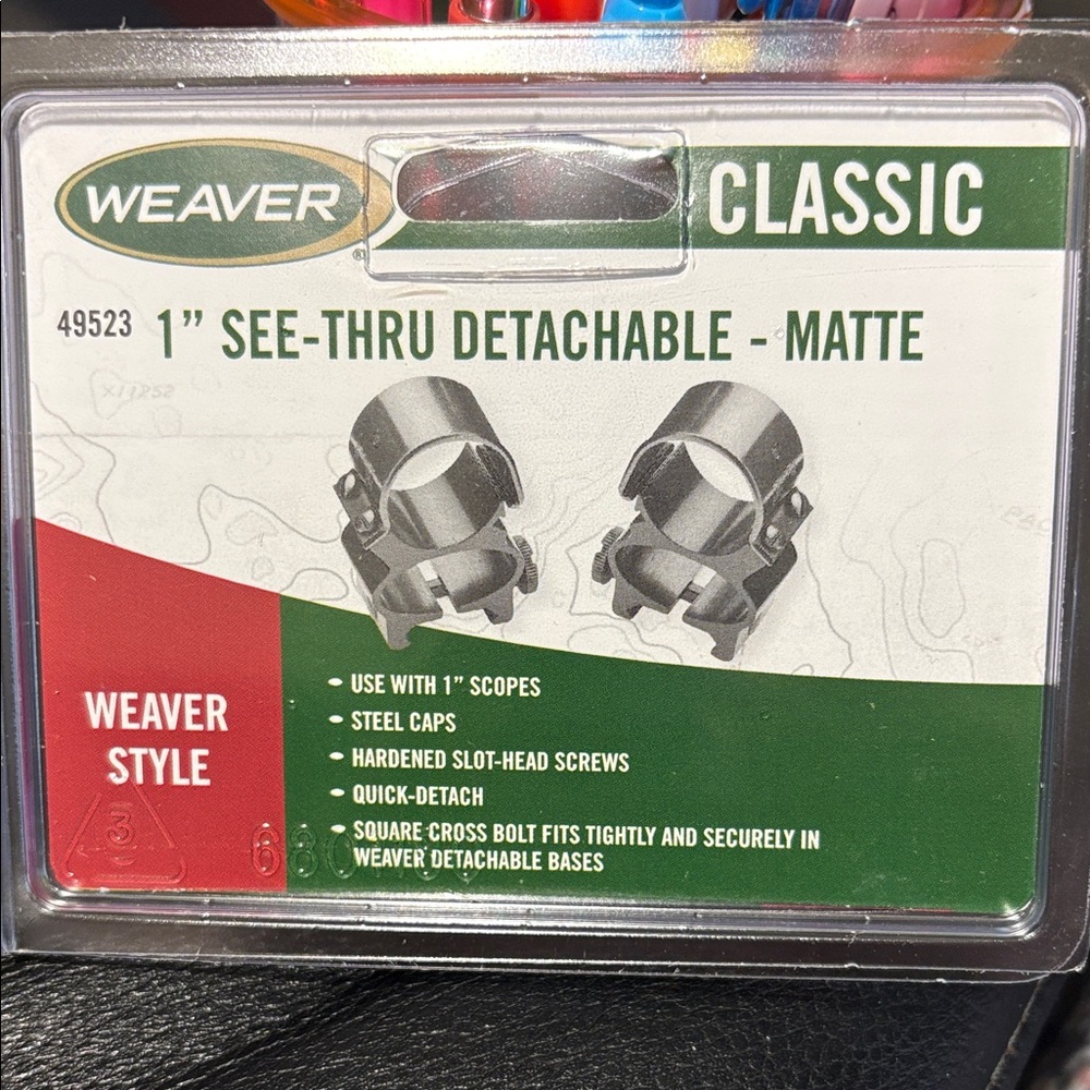 Weavers Matte Black See-Thru Detachable Mounts